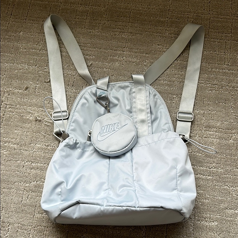 Nike Light Blue Backpack with Pouch